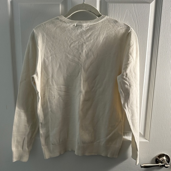 Lands’ End V-neck Sweater - White - Picture 6 of 6